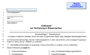 Vollmachtsdatenbank: Neufassung der Vollmacht zur Vertretung in Steuersachen